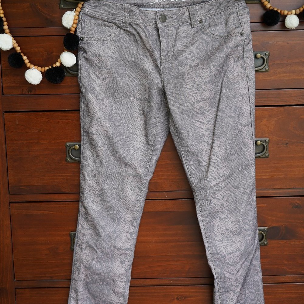 Inc Denim Skinny Leg Regular Fit Snake Skin Jeans